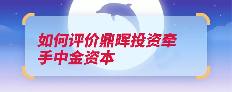 如何评价鼎晖投资牵手中金资本（中金夹层形成了资）