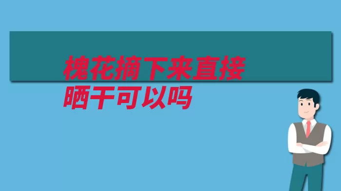 槐花摘下来直接晒干可以吗（晒干槐花阴干太阳）