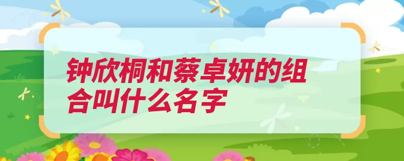 钟欣桐和蔡卓妍的组合叫什么名字（组合英皇签约模特）