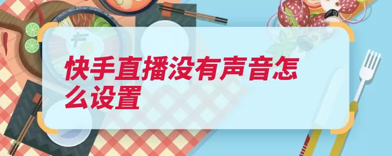 快手直播没有声音怎么设置（直播麦克风设置调）