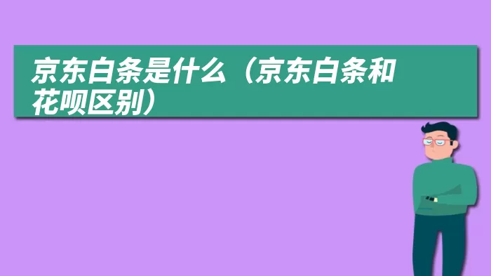 京东白条是什么（京东白条和花呗区别）