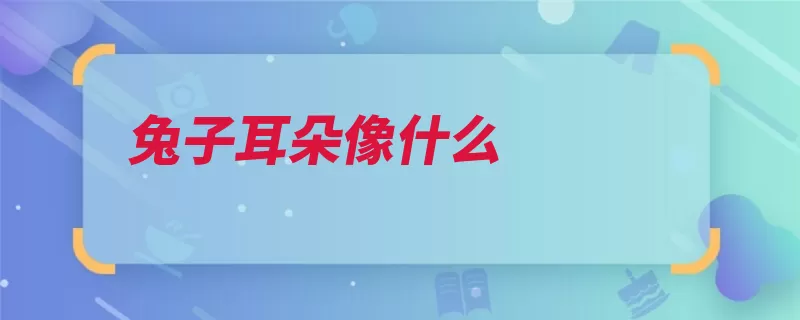 兔子耳朵像什么（耳朵小兔子两片头）