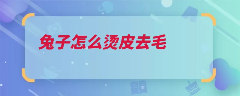 兔子怎么烫皮去毛（水温脱毛胴体外观）