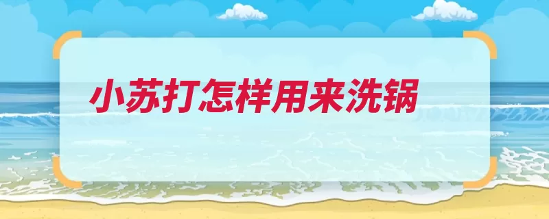 小苏打怎样用来洗锅（小苏打刷洗污渍也）