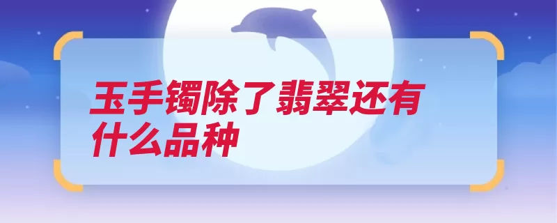 玉手镯除了翡翠还有什么品种（独山岫岩满族自治）