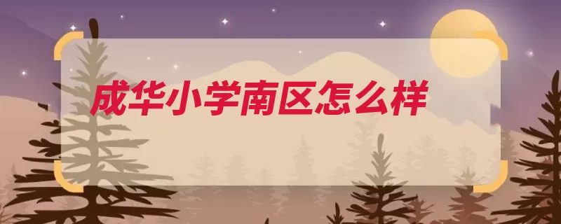 成华小学南区怎么样（校园南区学校艺术）
