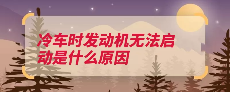 冷车时发动机无法启动是什么原因（发动机启动故障喷）