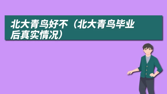 北大青鸟好不（北大青鸟毕业后真实情况）