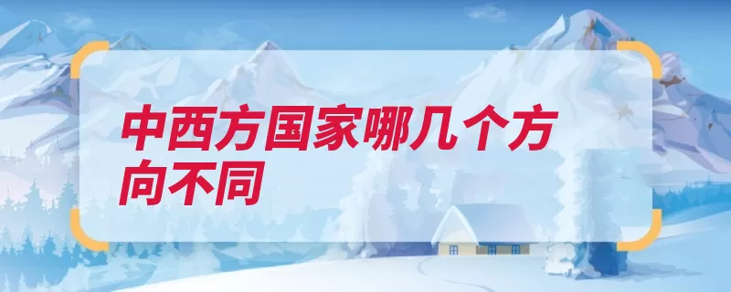 中西方国家哪几个方向不同（中国精神几个中西）
