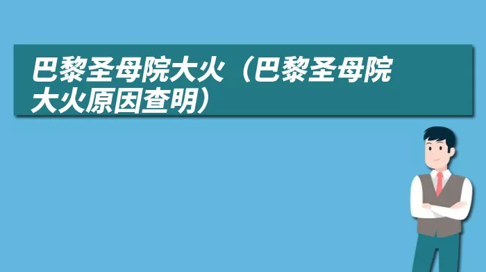 巴黎圣母院大火（巴黎圣母院大火原因查明）