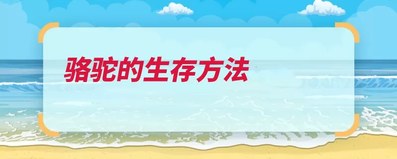 骆驼的生存方法