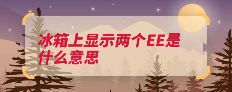 冰箱上显示两个EE是什么意思