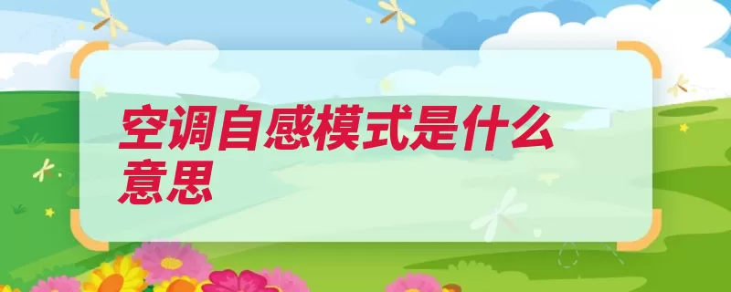空调自感模式是什么意思（温差风量流通温度）