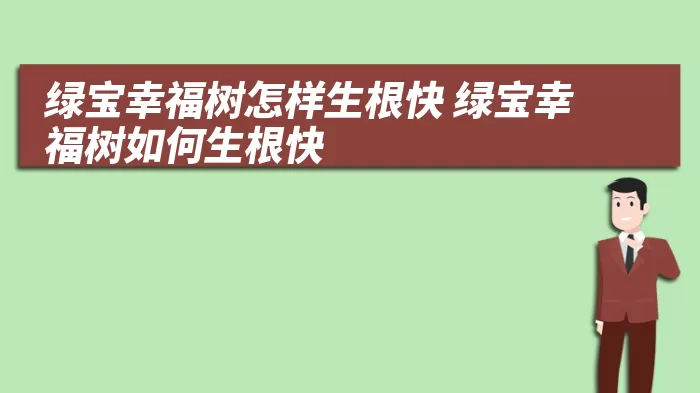绿宝幸福树怎样生根快 绿宝幸福树如何生根快