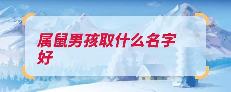 属鼠男孩取什么名字好（兴文彬彬思源涵容）