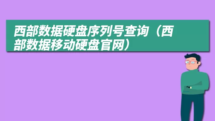 西部数据硬盘序列号查询（西部数据移动硬盘官网）