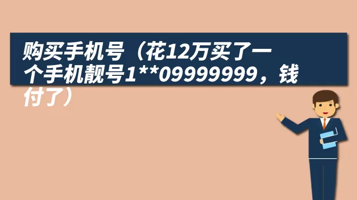 购买手机号（花12万买了一个手机靓号1**09999999，钱付了）