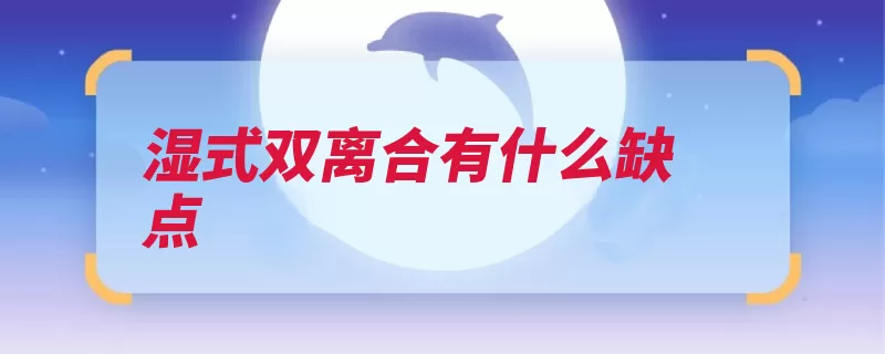 湿式双离合有什么缺点