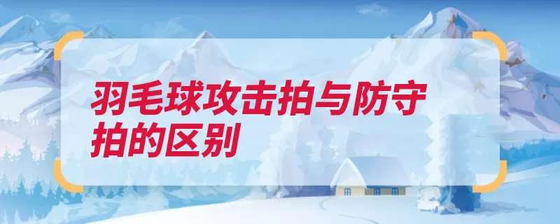 羽毛球攻击拍与防守拍的区别（拍子球拍应选区别）