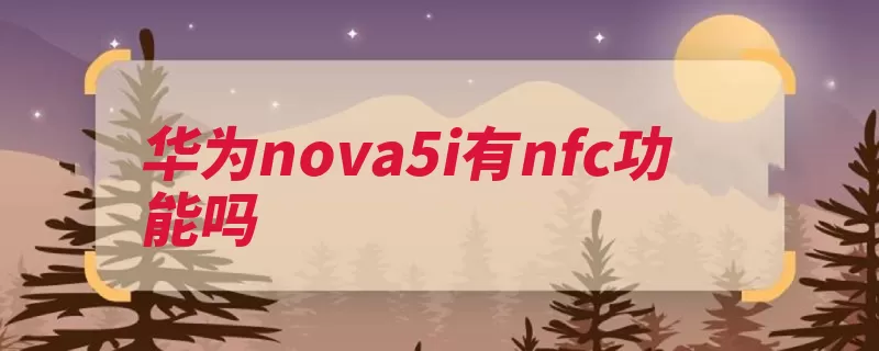 华为nova5i有nfc功能吗