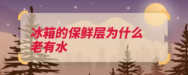 冰箱的保鲜层为什么老有水（堵住冰箱漏水出水）