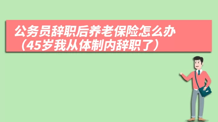 公务员辞职后养老保险怎么办（45岁我从体制内辞职了）