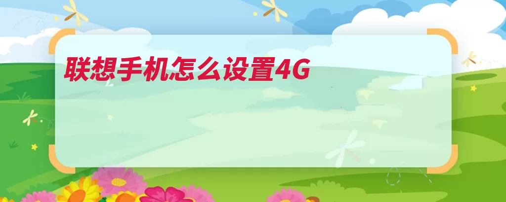 联想手机怎么设置4G（网络选择点击设置）