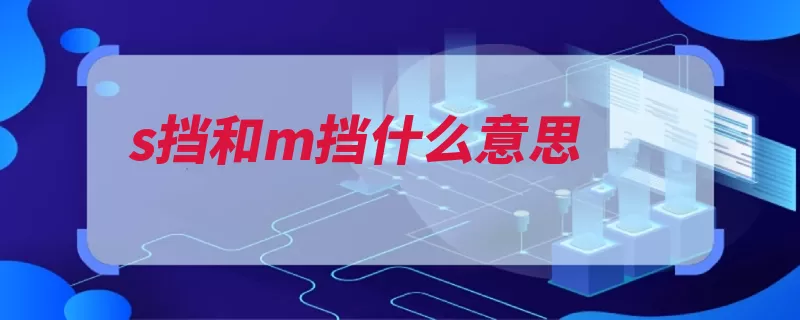 s挡和m挡什么意思（变速箱换挡档位模）