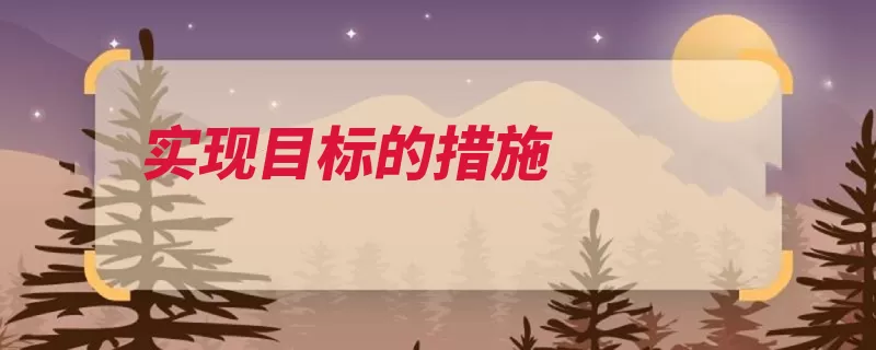 实现目标的措施