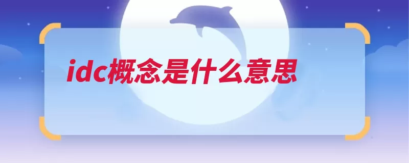idc概念是什么意思（互联网网络是指联）