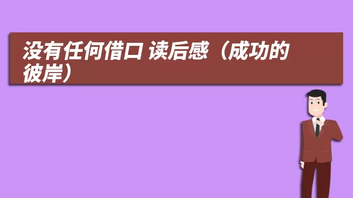 没有任何借口 读后感（成功的彼岸）