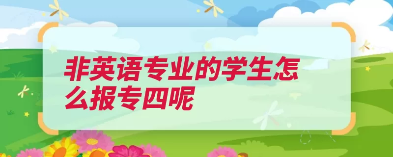 非英语专业的学生怎么报专四呢