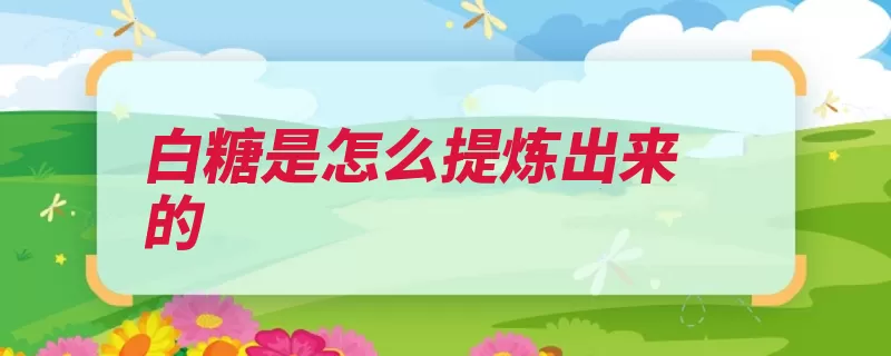 白糖是怎么提炼出来的