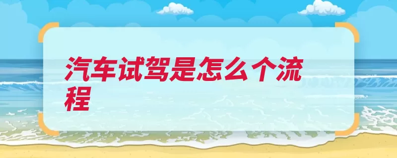 汽车试驾是怎么个流程