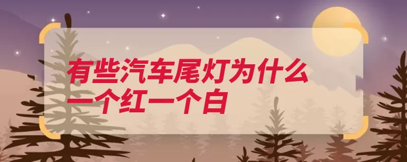 有些汽车尾灯为什么一个红一个白