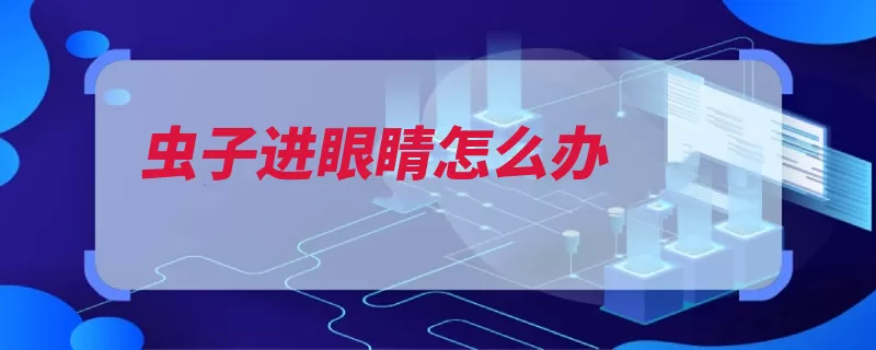 虫子进眼睛怎么办